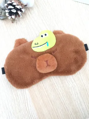 1pc Cartoon Embroidery Eye Mask, Cute And Fashionable Sleep Mask Suitable For Home And Travel