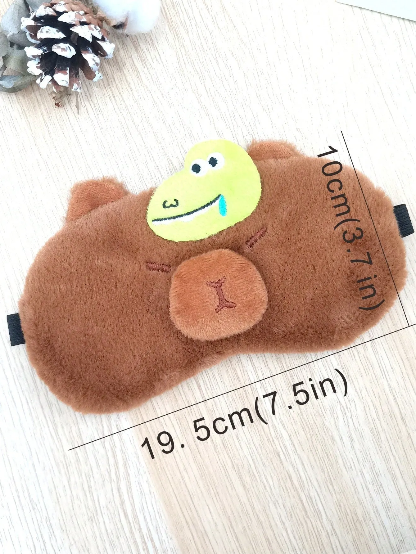1pc Cartoon Embroidery Eye Mask, Cute And Fashionable Sleep Mask Suitable For Home And Travel