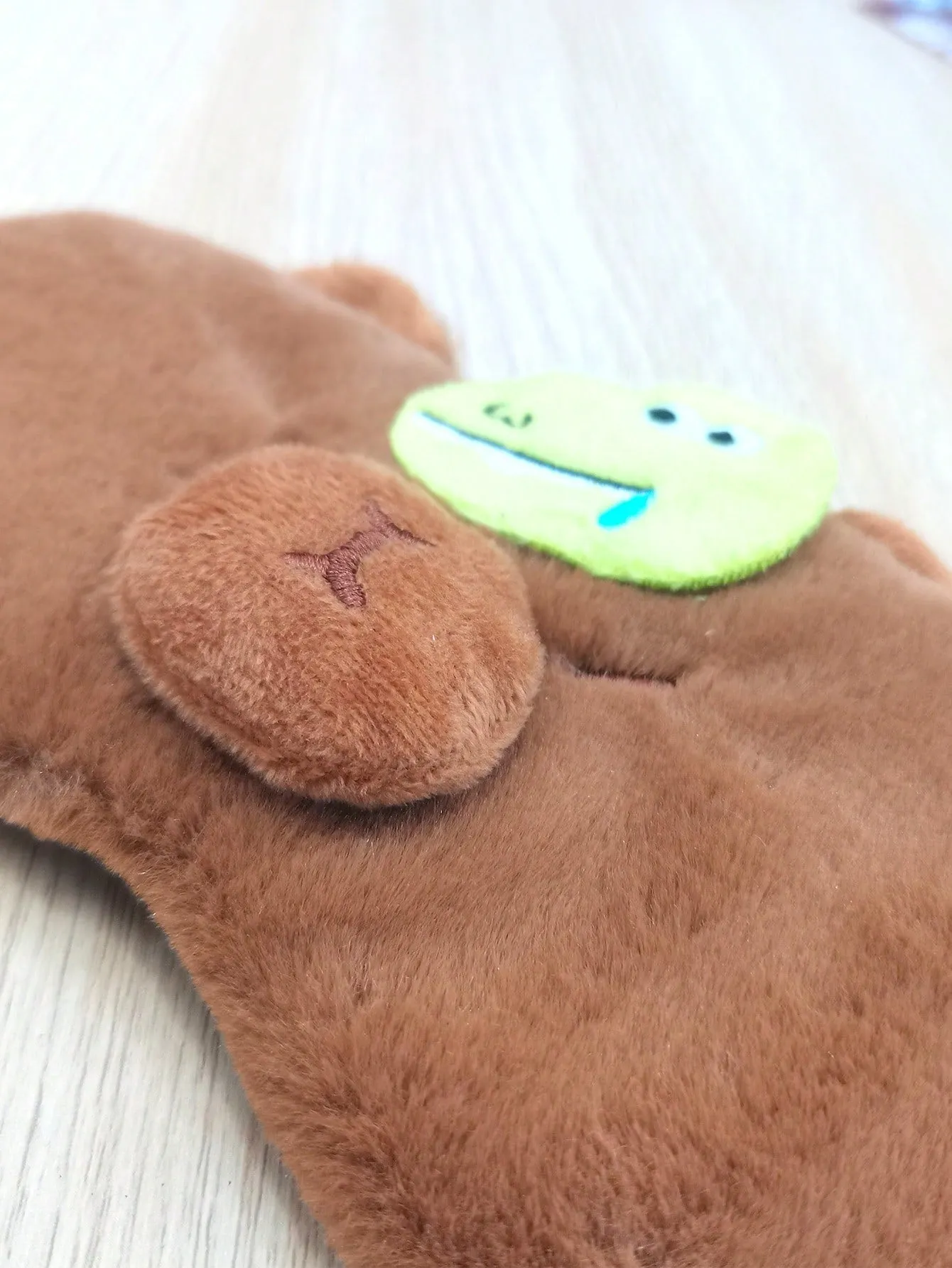 1pc Cartoon Embroidery Eye Mask, Cute And Fashionable Sleep Mask Suitable For Home And Travel