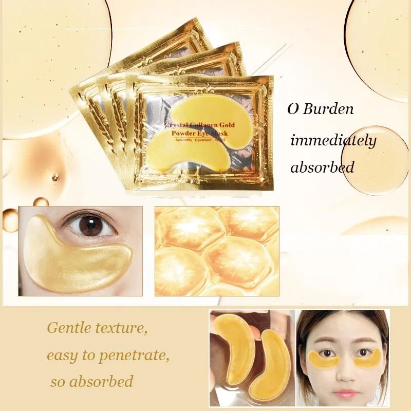 20Pcs Crystal Collagen Anti-Aging Dark Circles Acne Beauty Gold Eye Mask