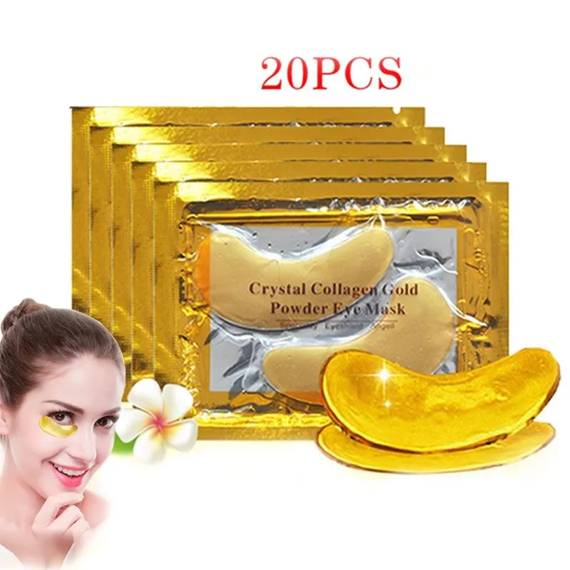 20Pcs Crystal Collagen Anti-Aging Dark Circles Acne Beauty Gold Eye Mask