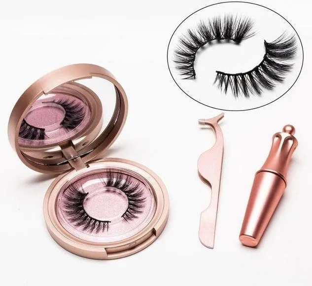 3D Magnetic Eyelashes - Reusable and Lightweight Lashes with Mirror With Eyeliner (No Glue Needed)