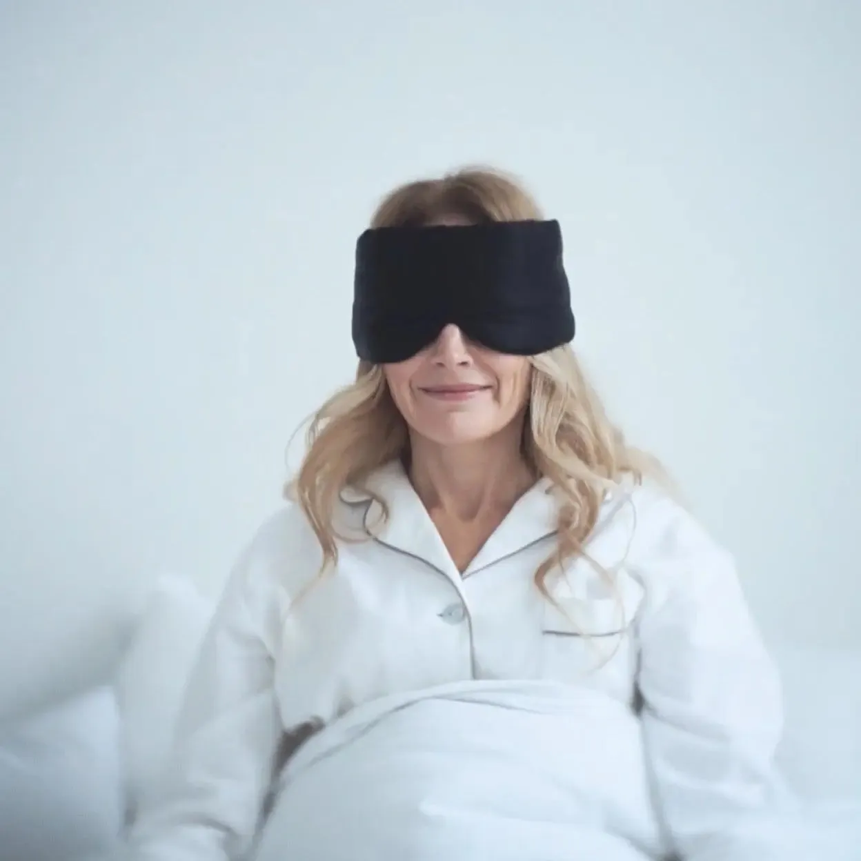 Black Silk Velcro Eye Mask