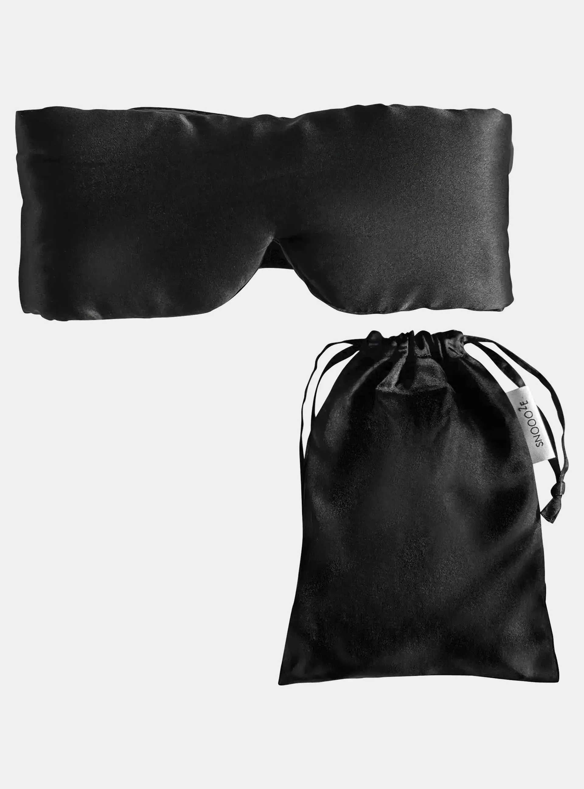Black Silk Velcro Eye Mask