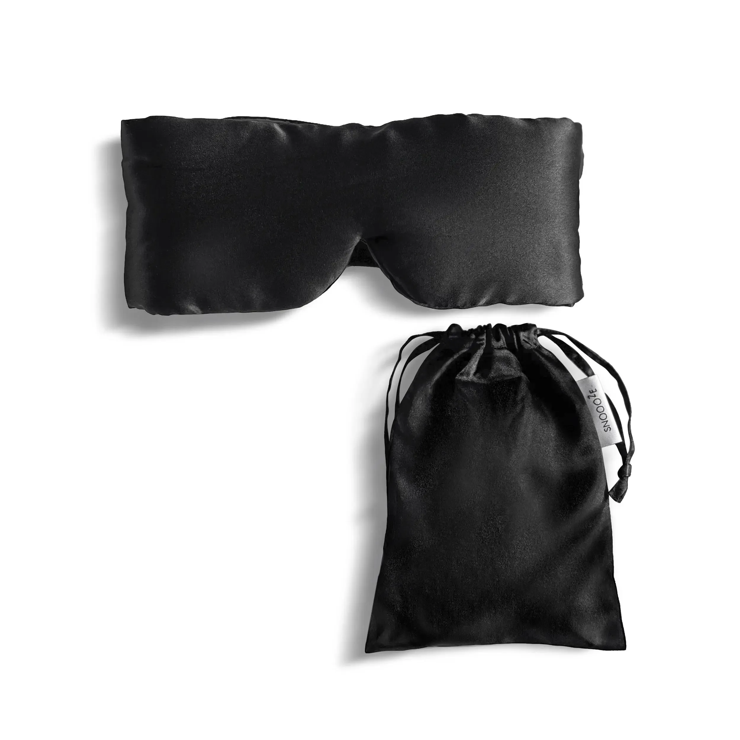 Black Silk Velcro Eye Mask
