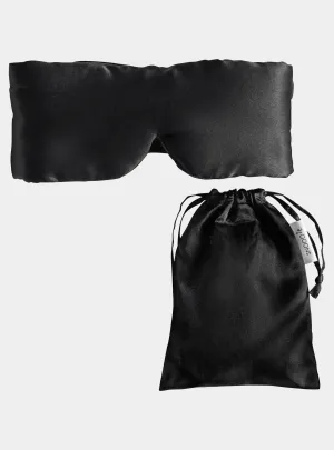 Black Silk Velcro Eye Mask