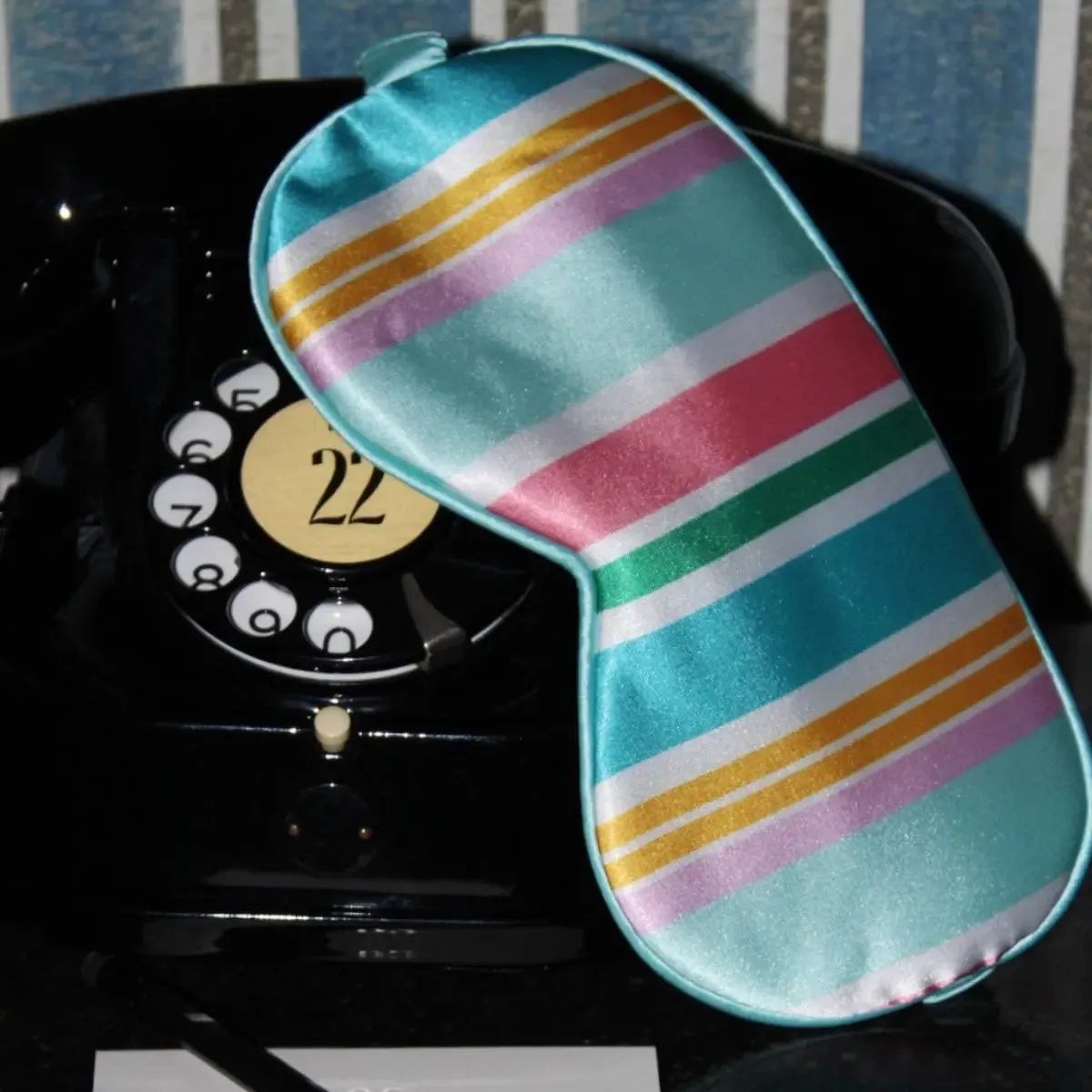 Bold Stripe Print Satin Sleep Mask
