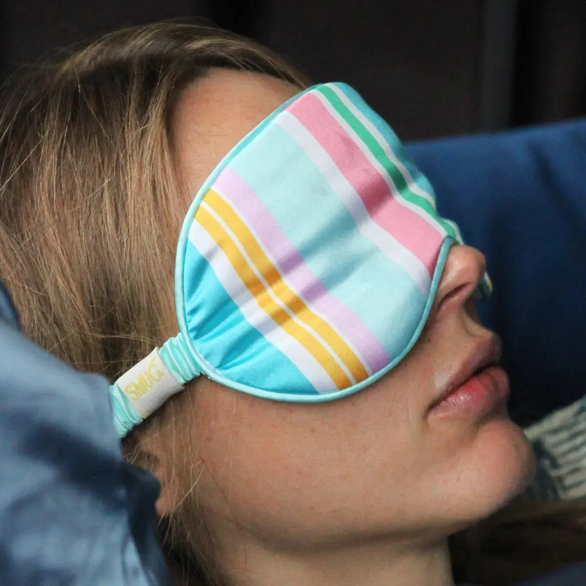 Bold Stripe Print Satin Sleep Mask