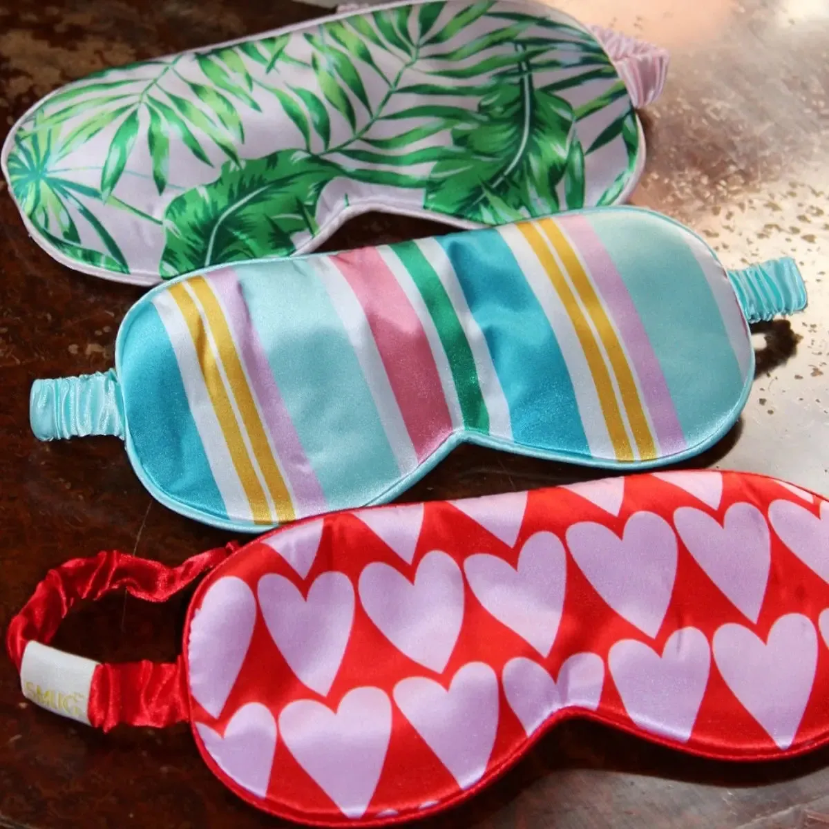 Bold Stripe Print Satin Sleep Mask