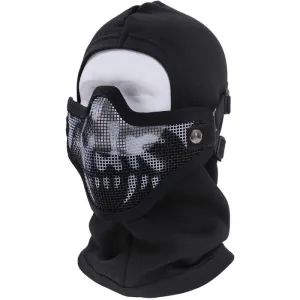 Bravo TacGear Black Skull- Tactical Lightweight Strike Steel Half Mask