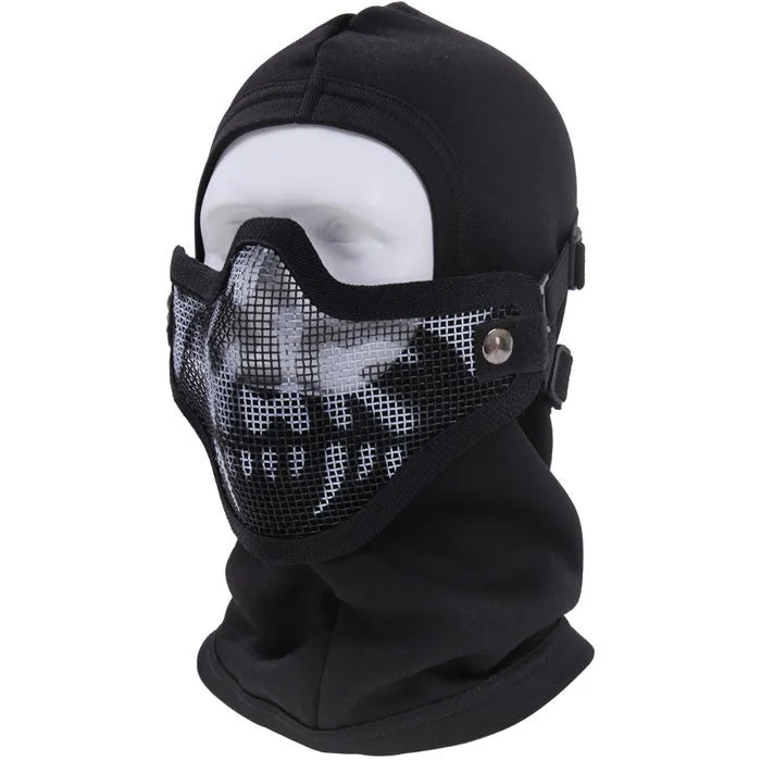 Bravo TacGear Black Skull- Tactical Lightweight Strike Steel Half Mask