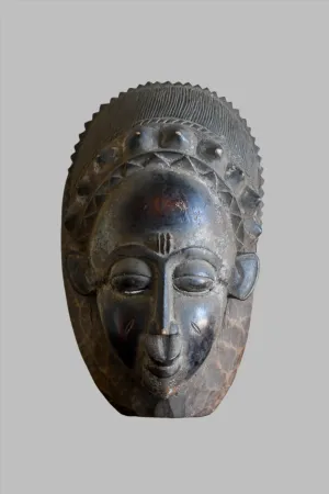 Carved Wood Vintage Baule Mask, African Wall Art, Home Decor