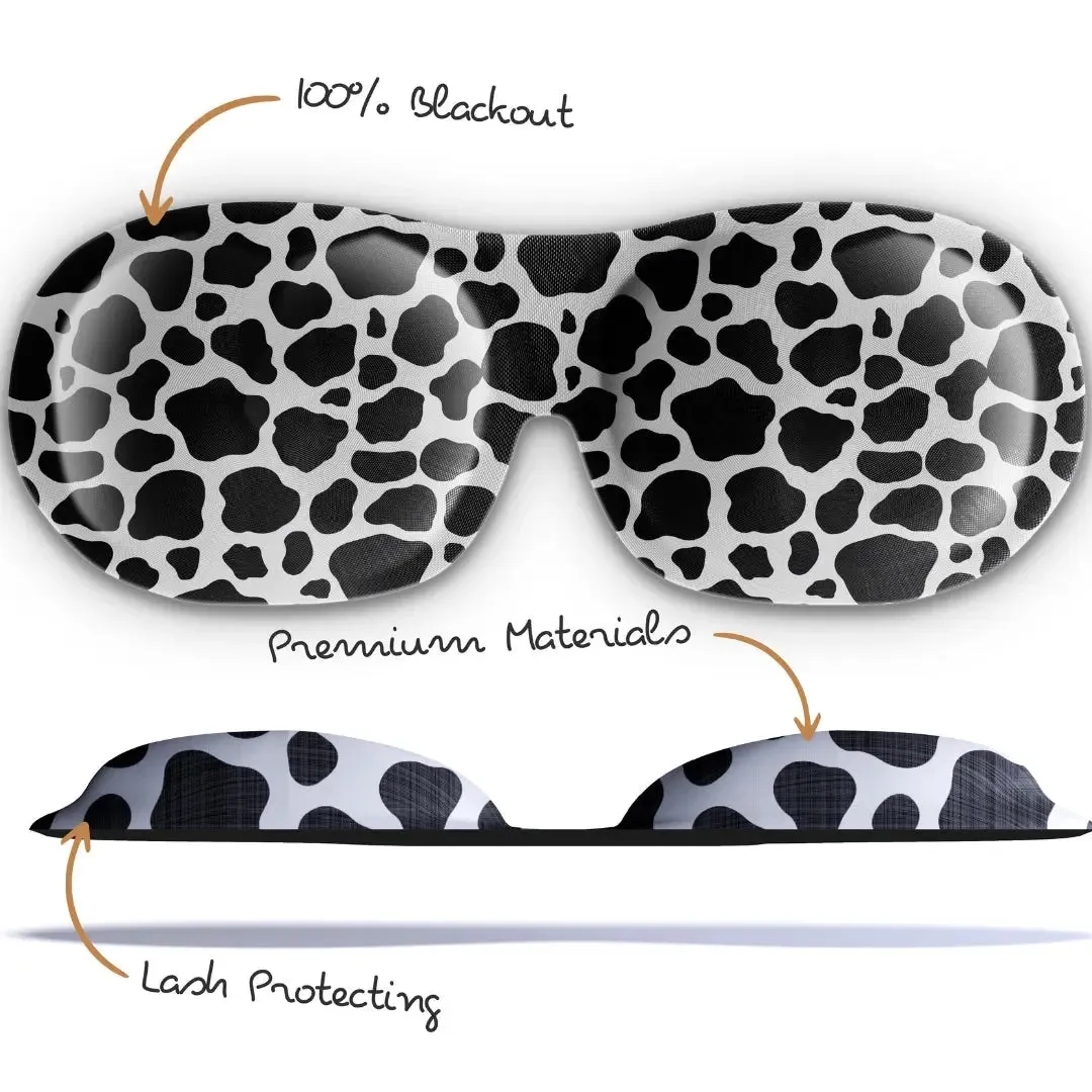 Cow Print Contoured 3D Blackout Sleep Mask