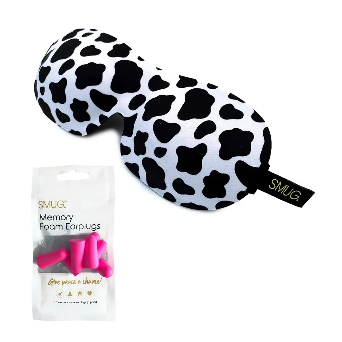 Cow Print Contoured 3D Blackout Sleep Mask