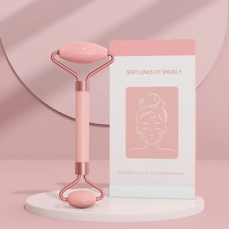 Crystal Roller Face Massage Stick Non-Jade Facial Beauty Flower Stem Double-Headed Ball Massage Board Device
