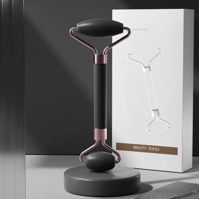 Crystal Roller Face Massage Stick Non-Jade Facial Beauty Flower Stem Double-Headed Ball Massage Board Device