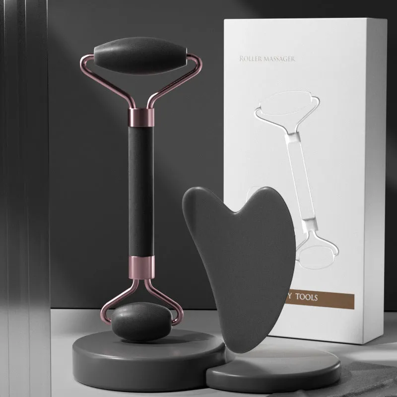 Crystal Roller Face Massage Stick Non-Jade Facial Beauty Flower Stem Double-Headed Ball Massage Board Device