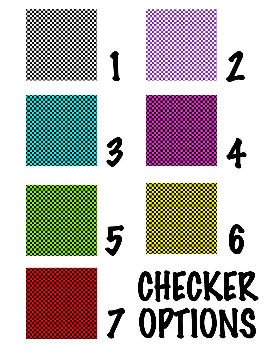 Custom Face Mask - Checkerboard Background - Add Your Personalization!