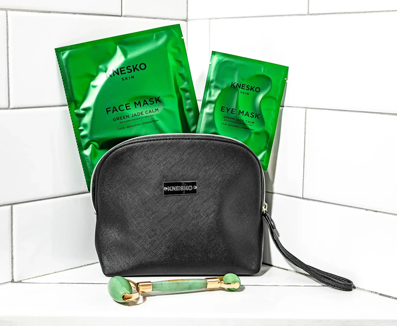 Green Jade Calm Collagen Mask & Green Jade Gemstone Roller Discovery Kit