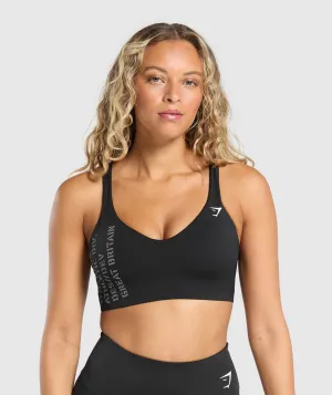 Gymshark Strappy Back Medium Support Sports Bra - Black