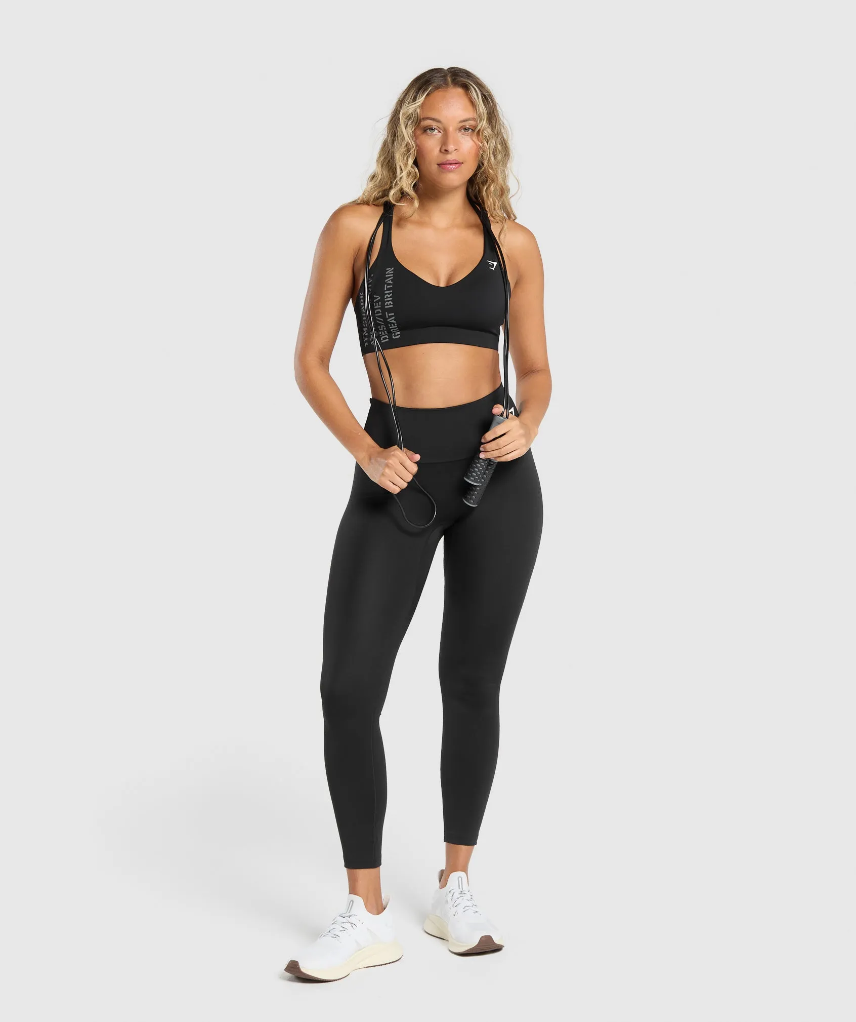 Gymshark Strappy Back Medium Support Sports Bra - Black
