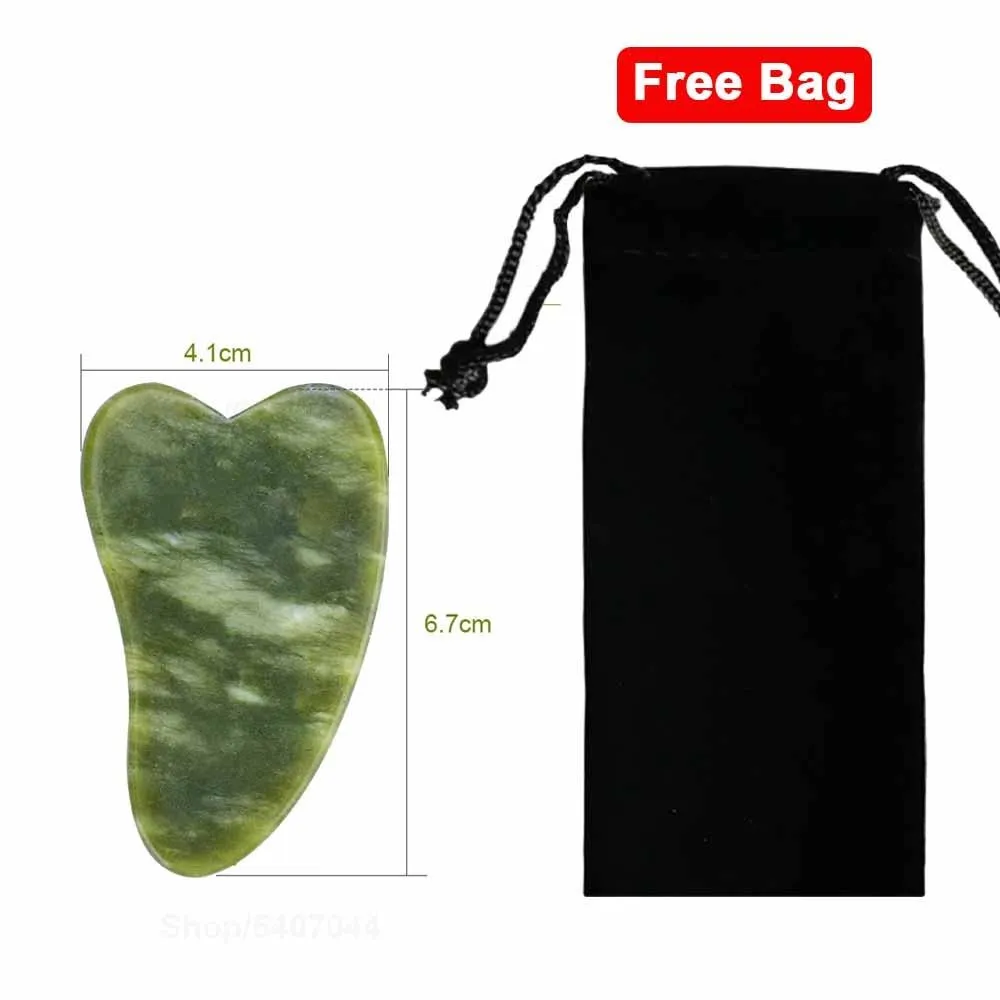 Jade Facial Skin Massagers Roller Set and Storage Bag