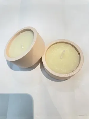 KHUSH Concrete Jar Scented Premium Soy Wax Candles Pack of 2 for Home Decor, Gift, Bedroom, Bathroom | Fragrance Candle | Pink Color | Luxury Aroma | 10 hours of Burn Time (Rose)