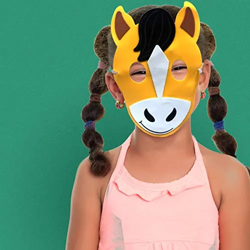Kicko Foam Animal Masks Assortment - 36 Pack, 10 Different Styles - 7 to 7.5 Inches -