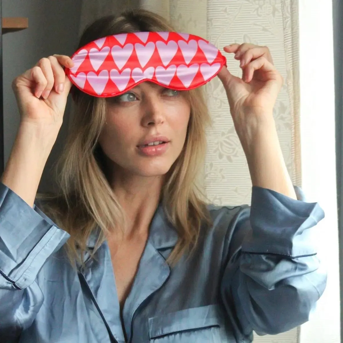 Longheart Print Satin Sleep Mask