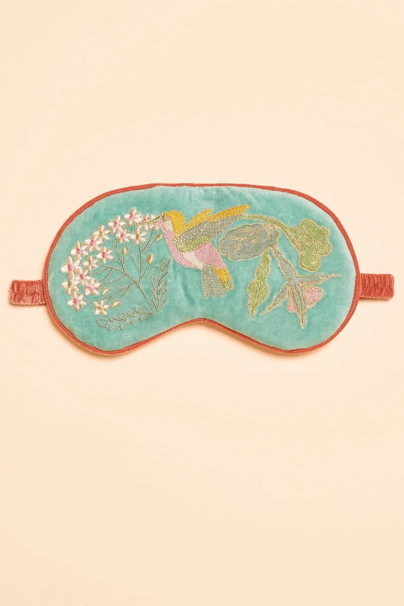 Luxury Lavender Velvet Eye Mask - Hummingbird Aqua