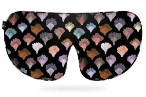 Mayfairsilk Dark Coral Fans Silk Sleep Mask
