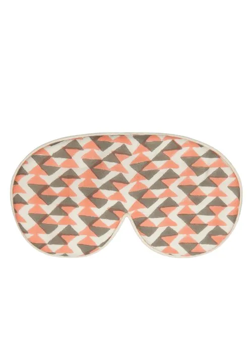 Mulberry Silk Eye Mask - Coral/Grey