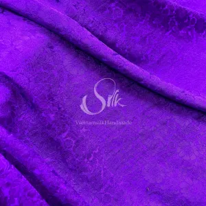 Premium Silk Fabric - Purple Floral Silk - HIGH-GRADE - 100% Mulberry Silk fabric by the yard - Luxury silk -  Natural silk - Organic Silk - Handmade in Vietnam