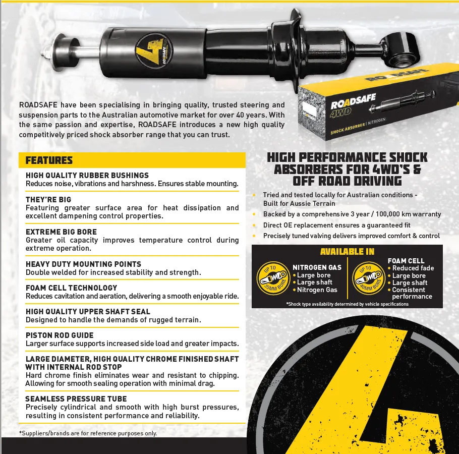 Roadsafe 4wd Foam Cell Front Shock Absorber for Great Wall V200 K2 08/11-ON