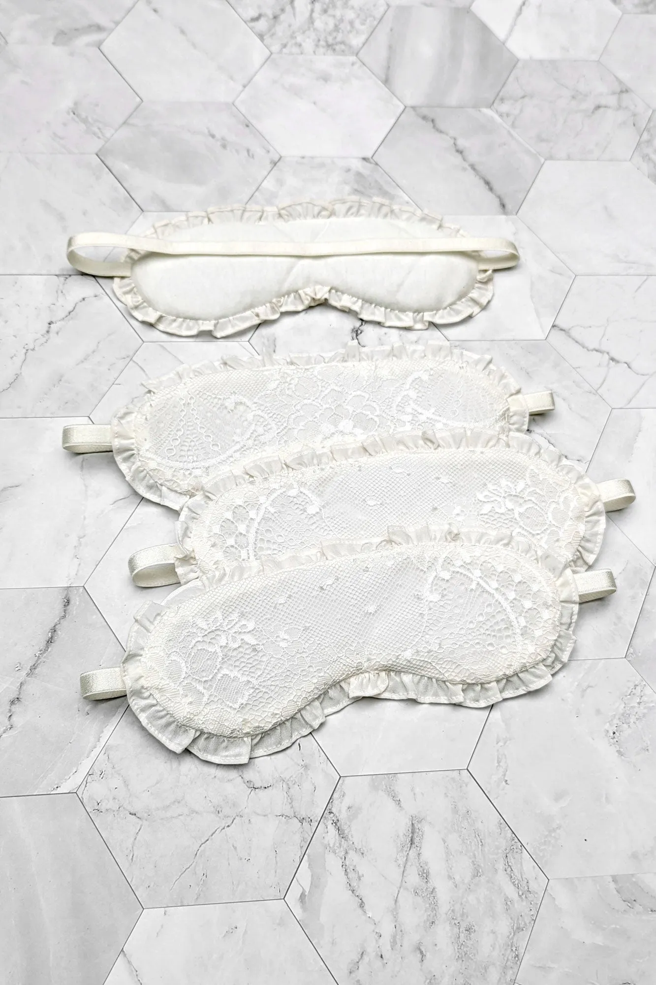 Ruffled silk sleep mask