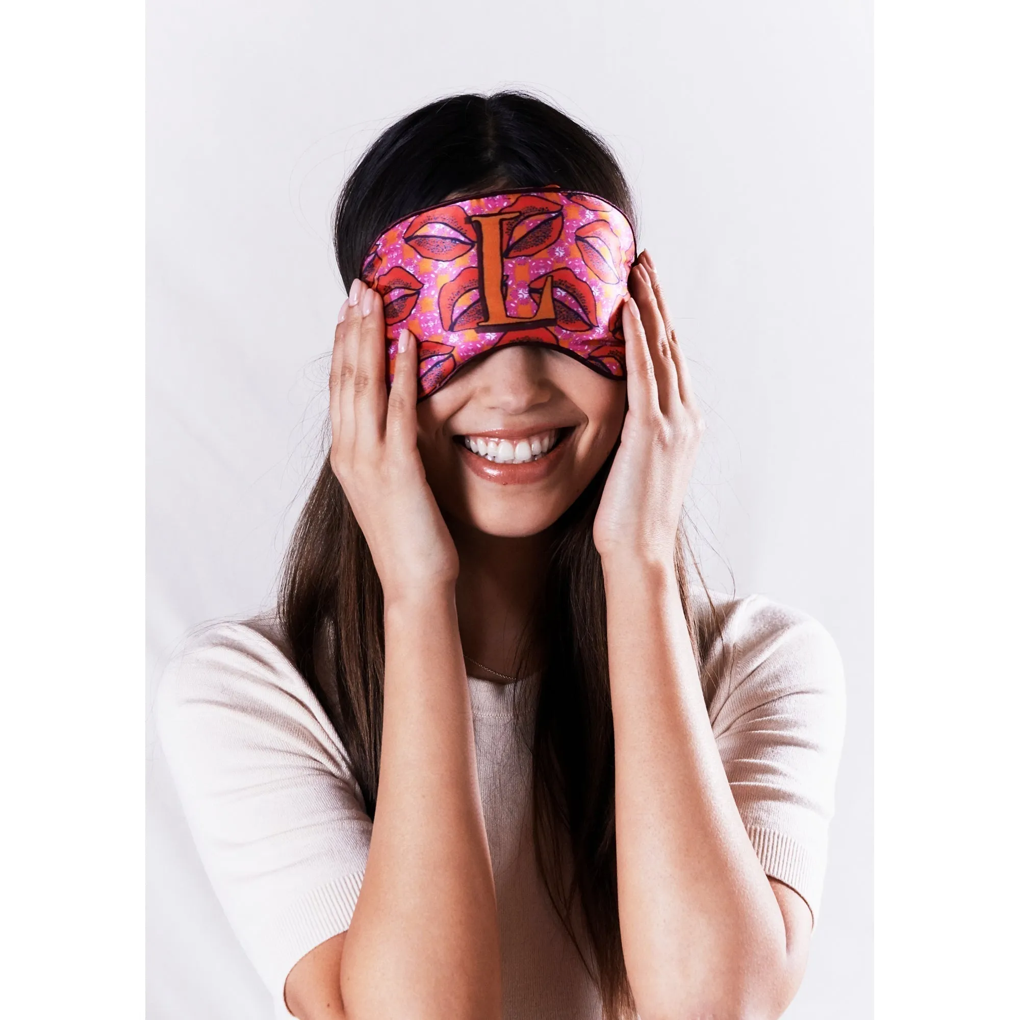Silk Eye Mask / "L for Lips"