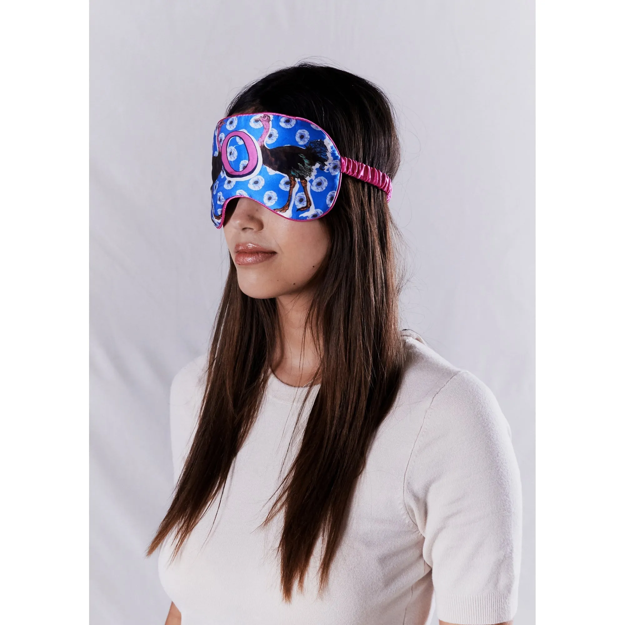 Silk Eye Mask / "O for Ostrich
