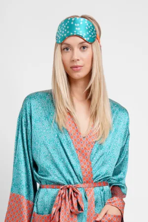 Silk Eye Mask / "Teal Stars"