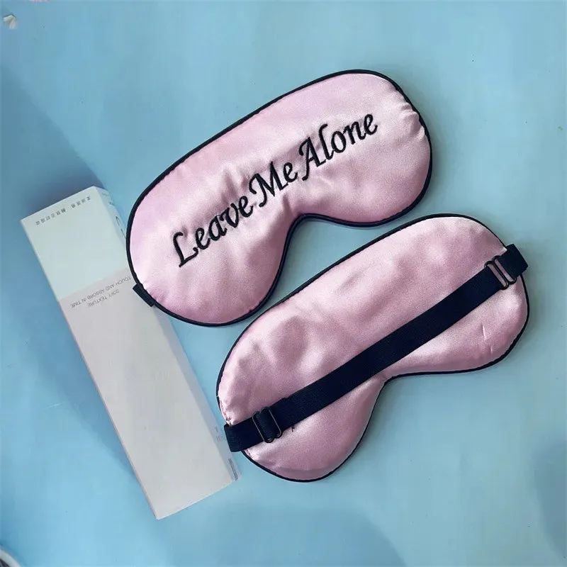 Sleep in Style with our Embroidered Silk Sleep Mask, Offering Chic Slumber and Luxurious Comfort Soft Blackout Blindfold With Adjustable Strap