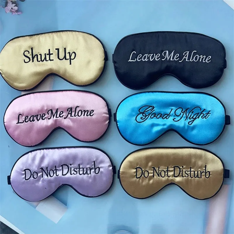 Sleep in Style with our Embroidered Silk Sleep Mask, Offering Chic Slumber and Luxurious Comfort Soft Blackout Blindfold With Adjustable Strap