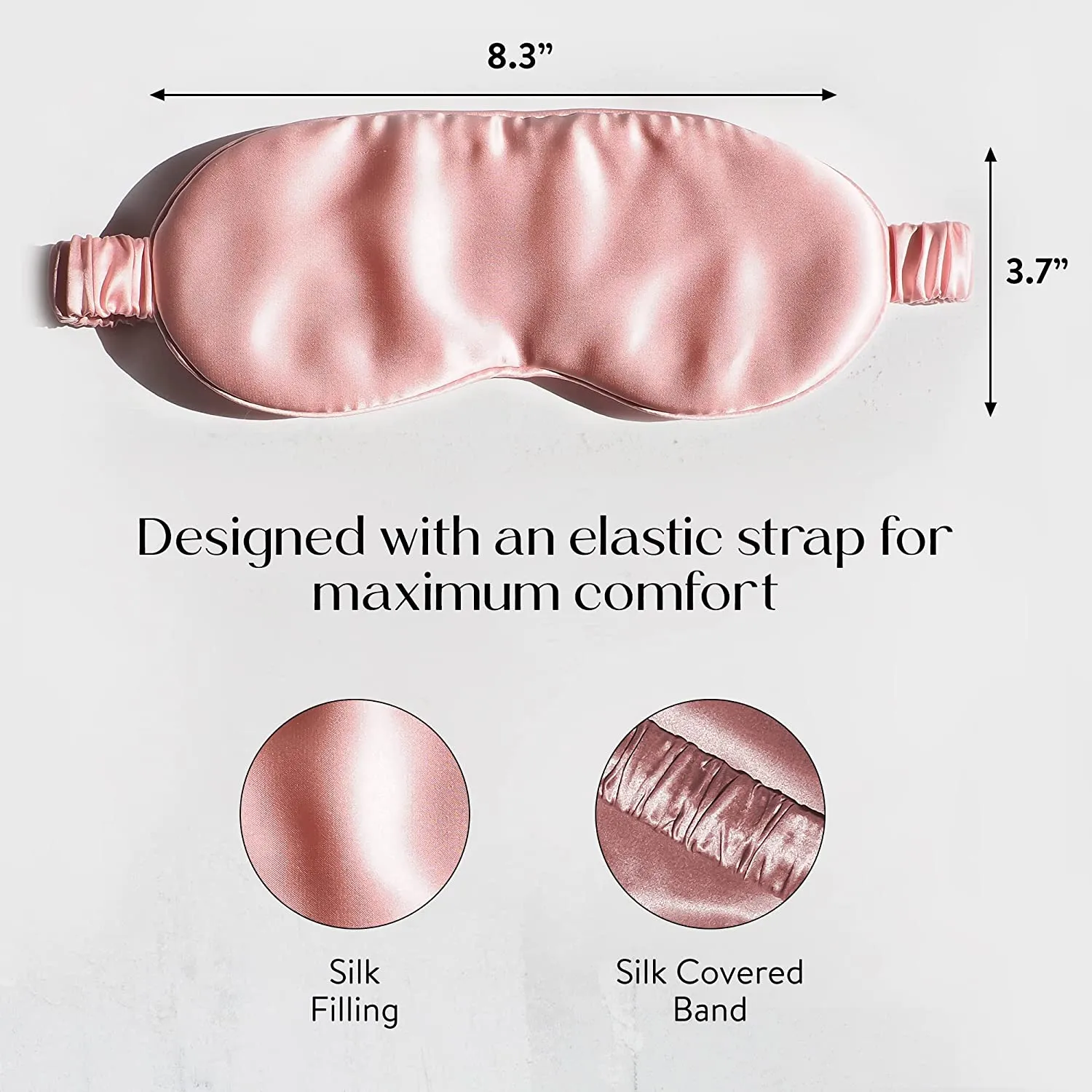 Sleep Mask Silk 100% Pure Mulberry Silk Midnight Pink