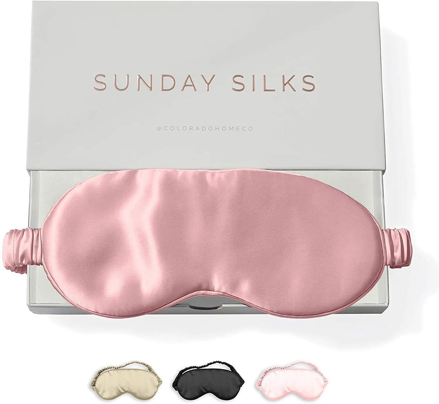 Sleep Mask Silk 100% Pure Mulberry Silk Midnight Pink