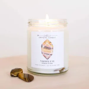 Tiger's Eye Crystal Candle - Power
