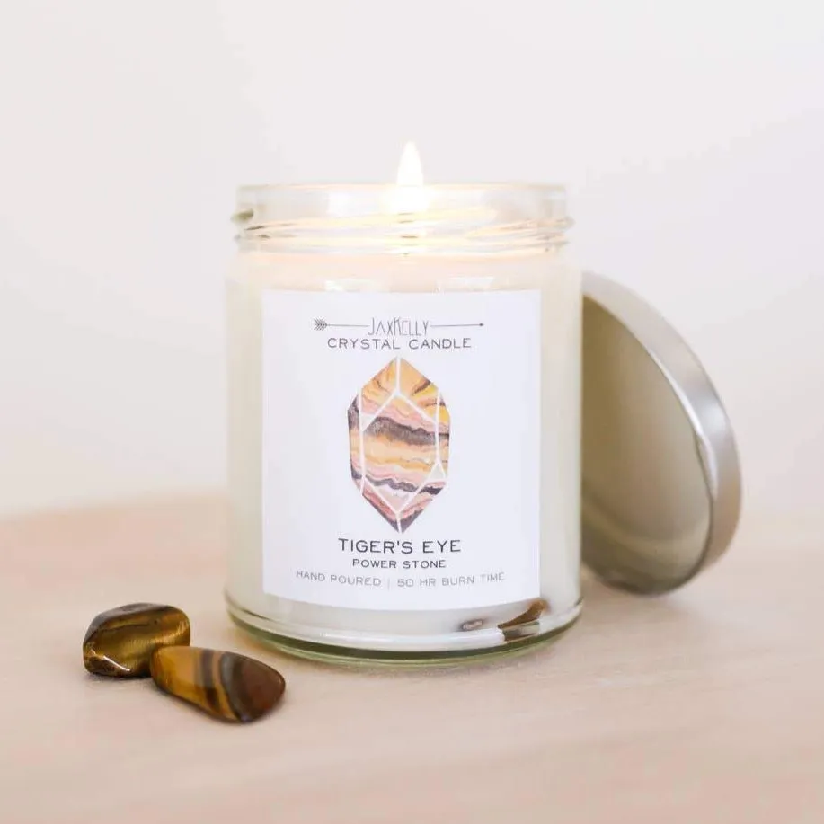 Tiger's Eye Crystal Candle - Power