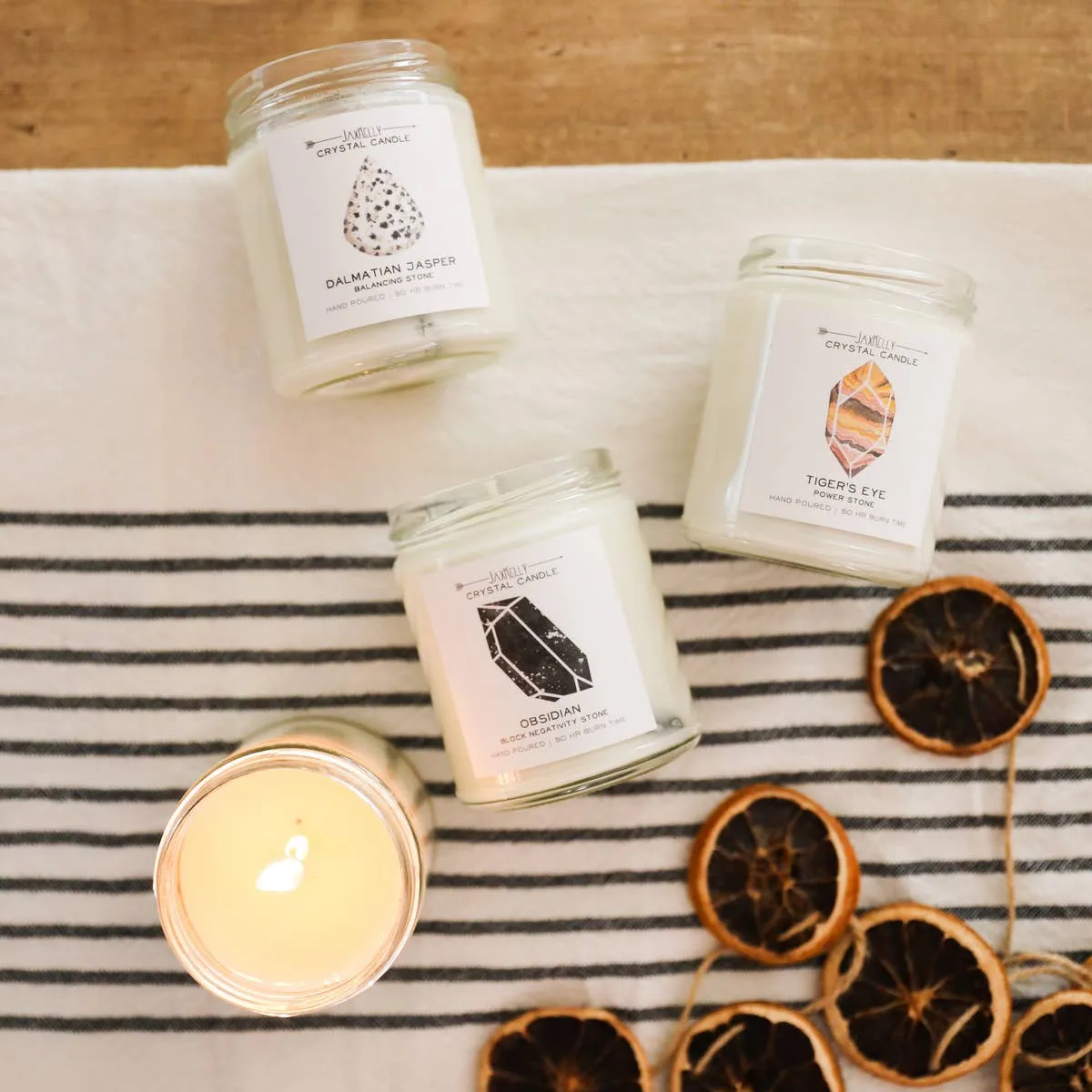 Tiger's Eye Crystal Candle - Power