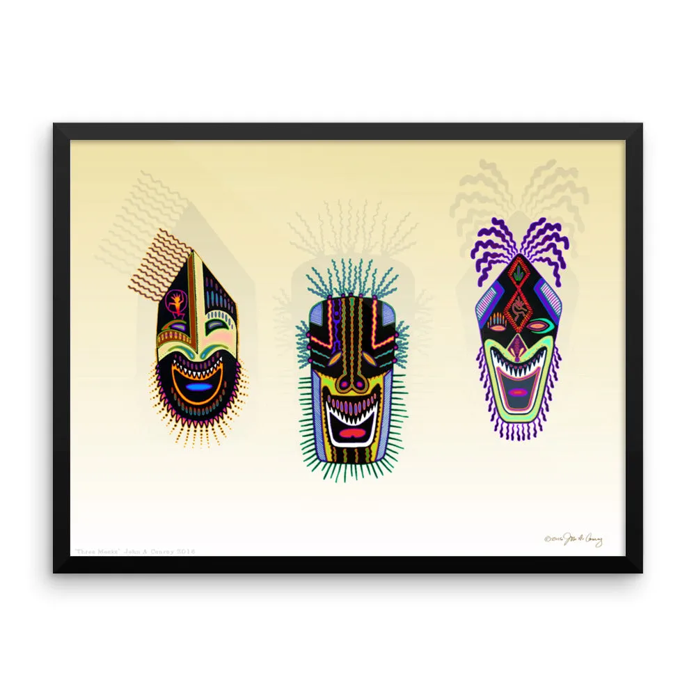TRIBAL MASKS Framed poster