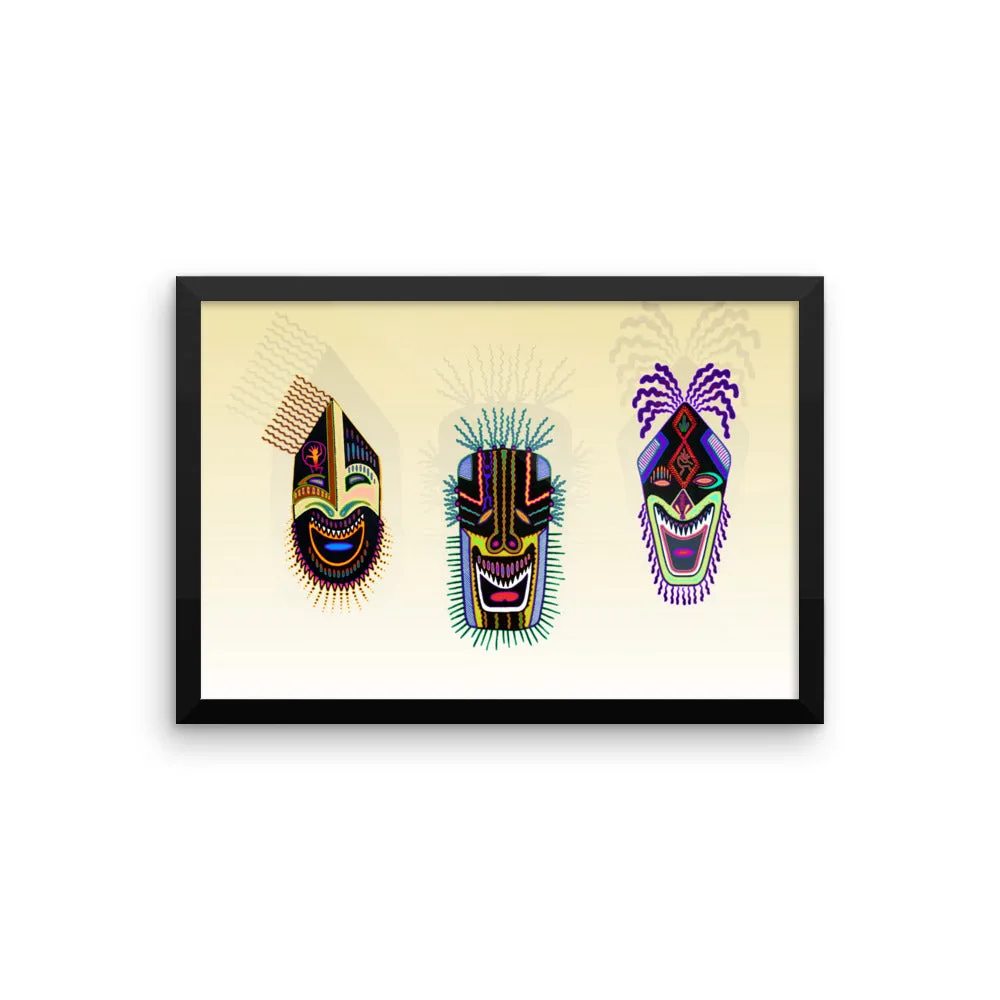TRIBAL MASKS Framed poster
