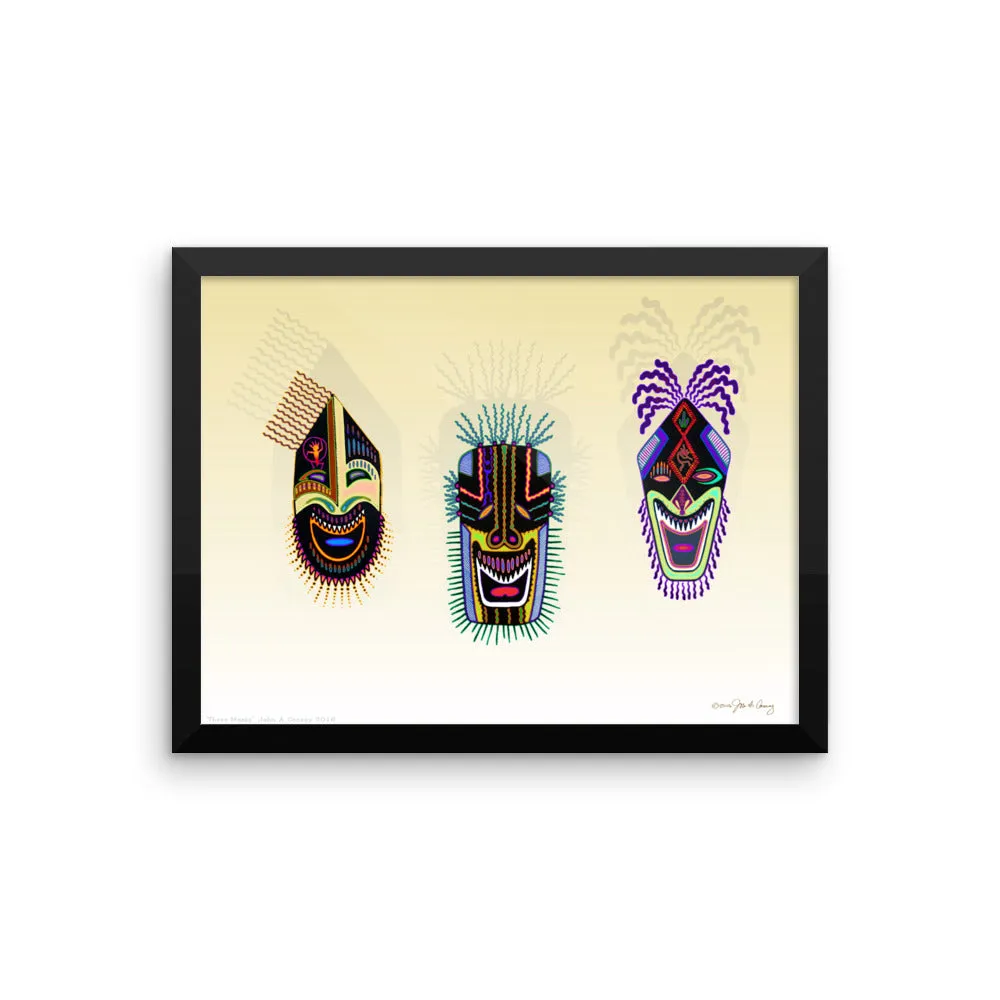 TRIBAL MASKS Framed poster