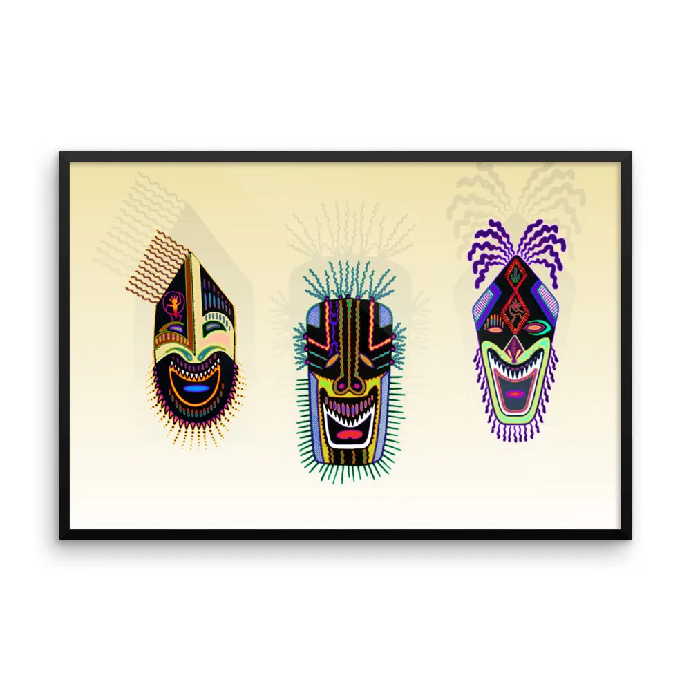 TRIBAL MASKS Framed poster