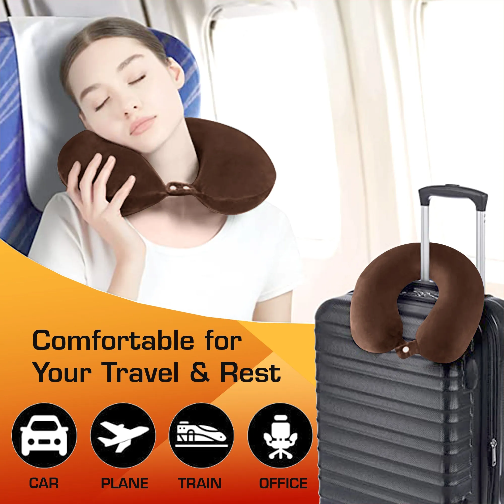 U-Shape Memory Foam Neck Pillow With Eye mask